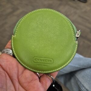 Coach Vintage Green Leather Coin Purse
